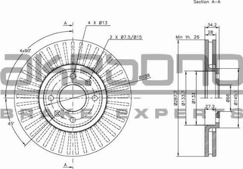 Akebono BN-0655 - Discofreno autozon.pro