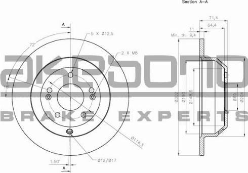 Akebono BN-0653E - Discofreno autozon.pro