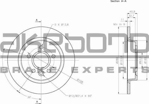 Akebono BN-0661 - Discofreno autozon.pro