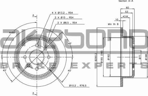 Akebono BN-0607E - Discofreno autozon.pro