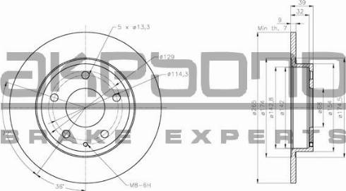 Akebono BN-0613E - Discofreno autozon.pro