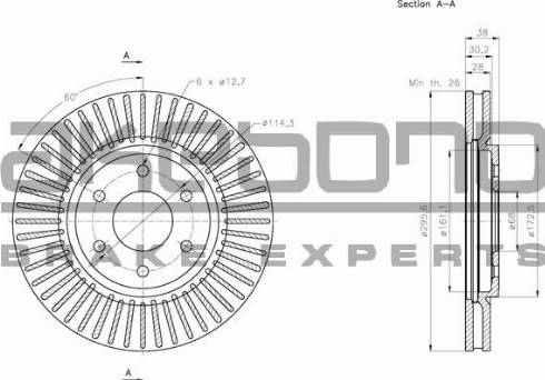 Akebono BN-0617 - Discofreno autozon.pro