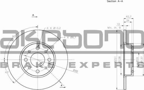 Akebono BN-0685 - Discofreno autozon.pro