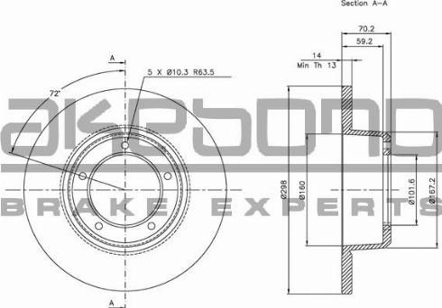 Akebono BN-0687 - Discofreno autozon.pro