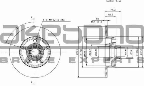 Akebono BN-0637 - Discofreno autozon.pro