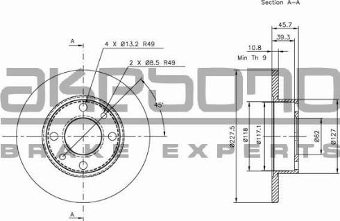 Akebono BN-0624 - Discofreno autozon.pro