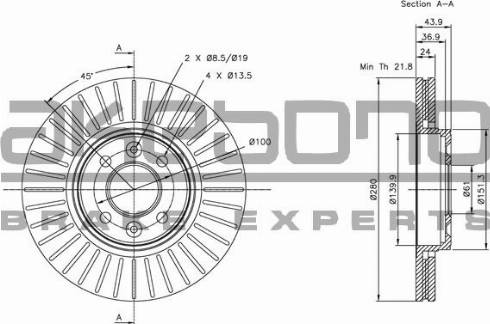 Akebono BN-0094 - Discofreno autozon.pro