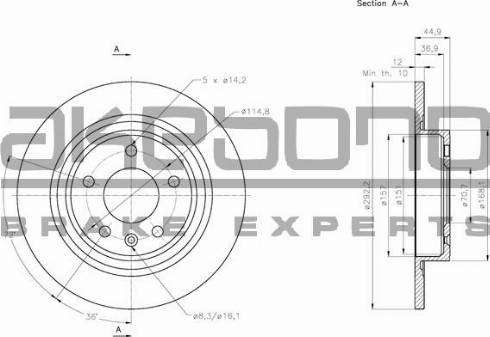 Akebono BN-0095E - Discofreno autozon.pro