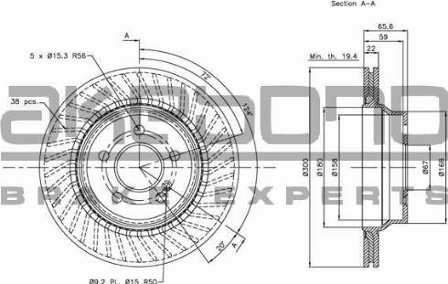 Akebono BN-0049 - Discofreno autozon.pro