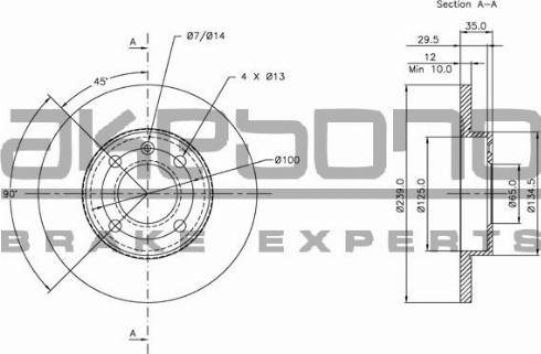 Akebono BN-0044 - Discofreno autozon.pro