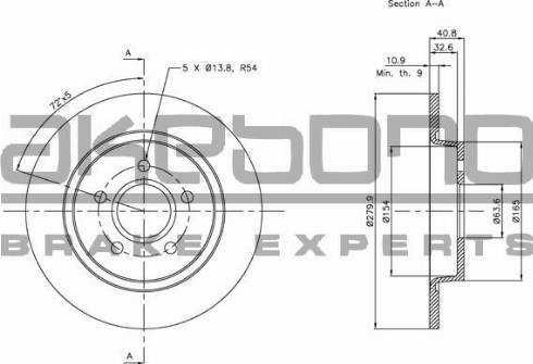 Akebono BN-0041 - Discofreno autozon.pro