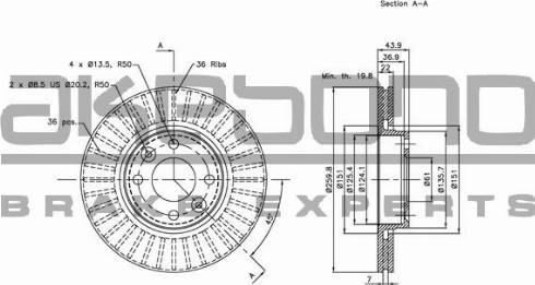 Akebono BN-0048E - Discofreno autozon.pro