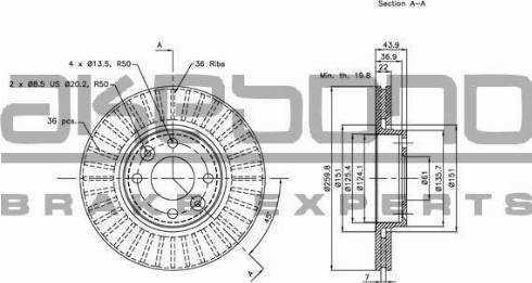 Akebono BN-0048 - Discofreno autozon.pro