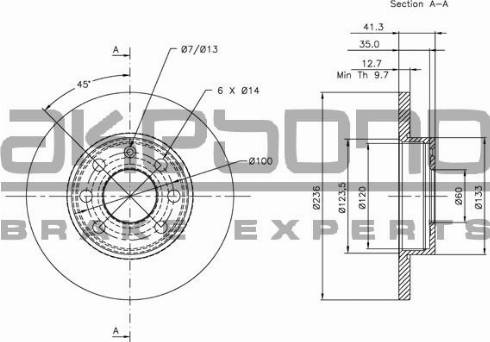 Akebono BN-0043 - Discofreno autozon.pro