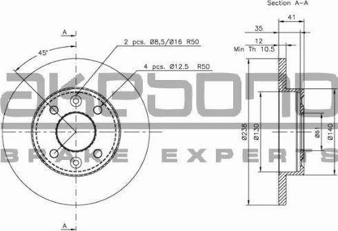 Akebono BN-0068 - Discofreno autozon.pro