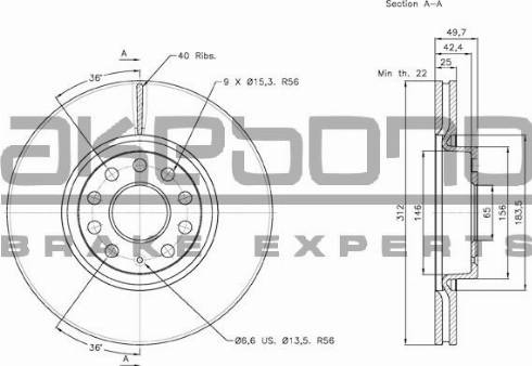 Akebono BN-0002E - Discofreno autozon.pro