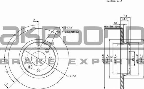 Akebono BN-0086E - Discofreno autozon.pro