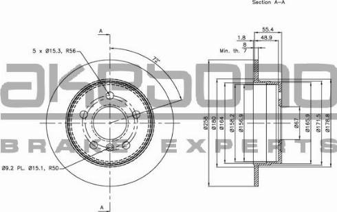 Akebono BN-0036 - Discofreno autozon.pro