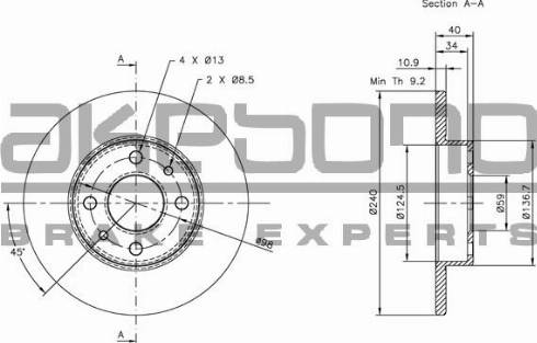 Akebono BN-0033 - Discofreno autozon.pro