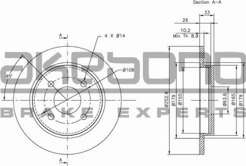 Akebono BN-0071 - Discofreno autozon.pro