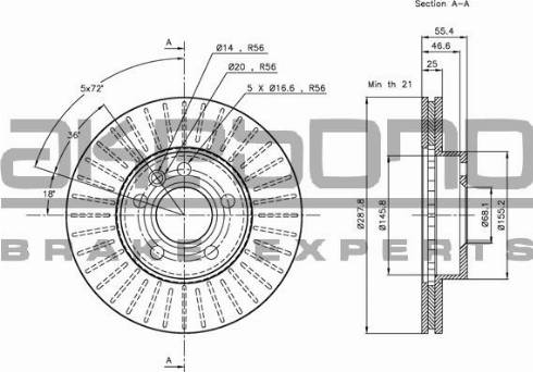 Akebono BN-0196 - Discofreno autozon.pro