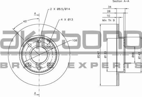 Akebono BN-0197 - Discofreno autozon.pro