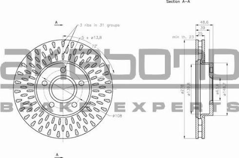 Akebono BN-0146E - Discofreno autozon.pro