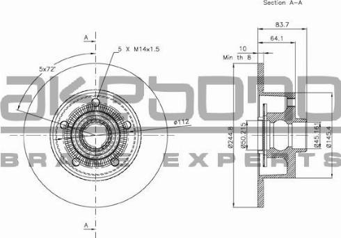 Akebono BN-0143E - Discofreno autozon.pro