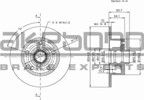 Akebono BN-0142 - Discofreno autozon.pro