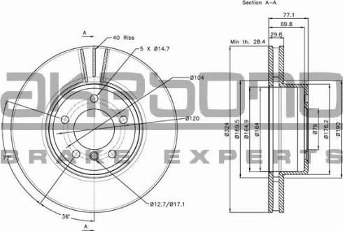 Akebono BN-0159 - Discofreno autozon.pro