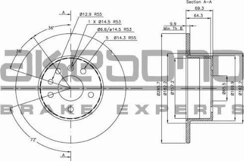 Akebono BN-0155 - Discofreno autozon.pro