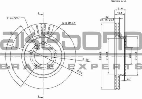 Akebono BN-0150 - Discofreno autozon.pro