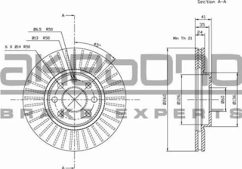 Akebono BN-0164 - Discofreno autozon.pro