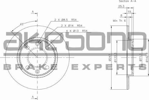 Akebono BN-0161 - Discofreno autozon.pro