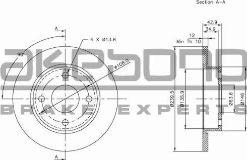 Akebono BN-0104 - Discofreno autozon.pro