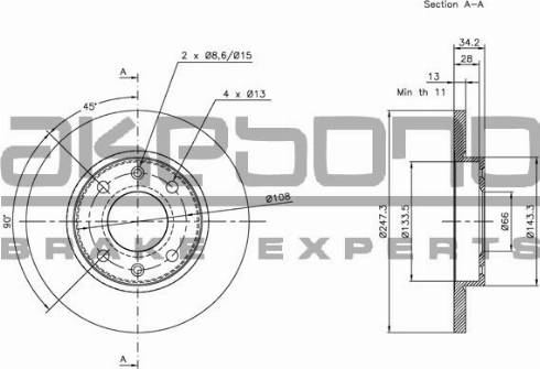 Akebono BN-0114E - Discofreno autozon.pro