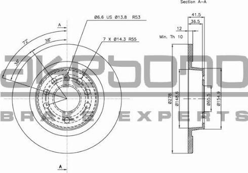 Akebono BN-0186 - Discofreno autozon.pro