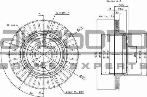 Akebono BN-0182 - Discofreno autozon.pro