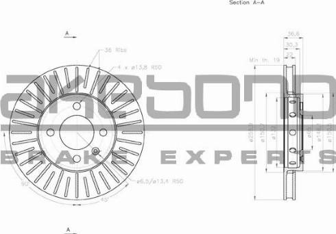 Akebono BN-0136 - Discofreno autozon.pro