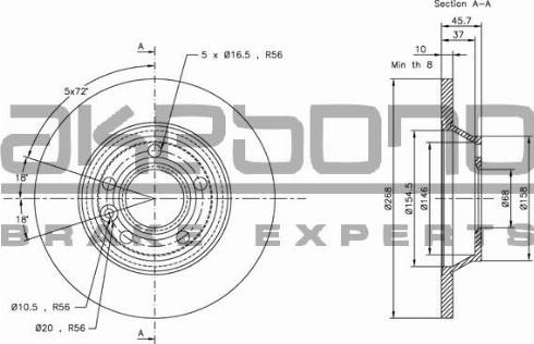 Akebono BN-0137 - Discofreno autozon.pro