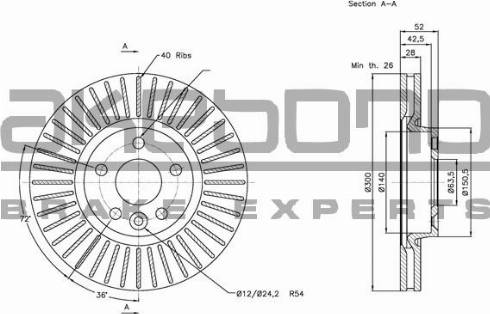 Akebono BN-0126 - Discofreno autozon.pro