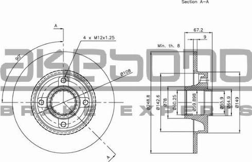 Akebono BN-0120 - Discofreno autozon.pro