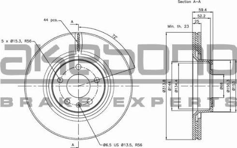 Akebono BN-0176E - Discofreno autozon.pro