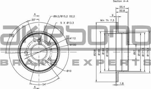 Akebono BN-0178 - Discofreno autozon.pro