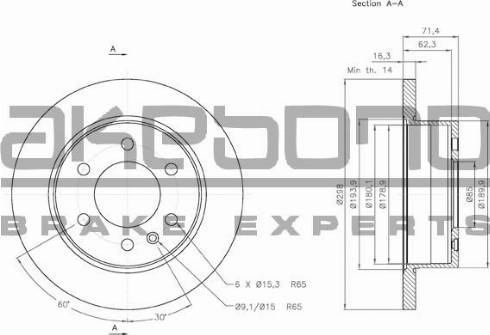 Akebono BN-0177 - Discofreno autozon.pro