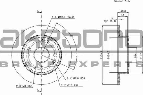 Akebono BN-0893E - Discofreno autozon.pro