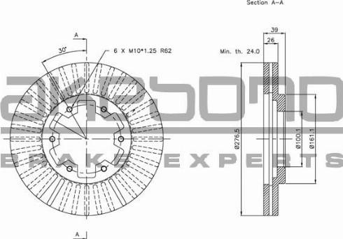 Akebono BN-0844 - Discofreno autozon.pro