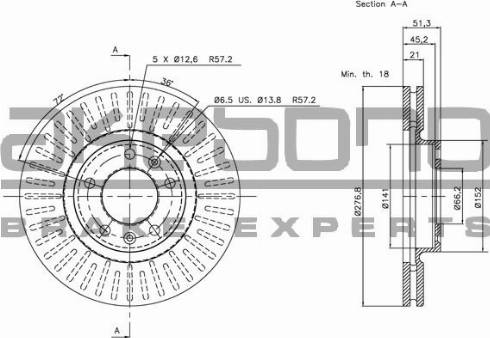 Akebono BN-0855 - Discofreno autozon.pro