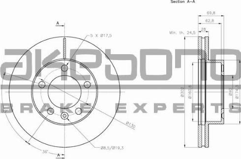 Akebono BN-0869 - Discofreno autozon.pro