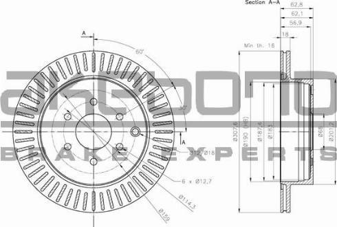 Akebono BN-0864E - Discofreno autozon.pro